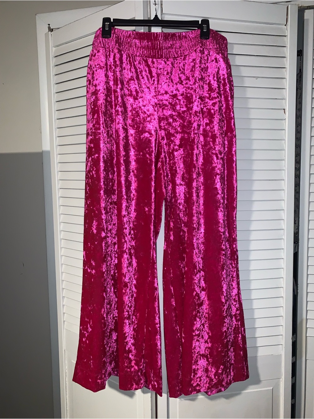 A New Day Plus Size Women’s Hot Pink Velvet Wide Leg Pants